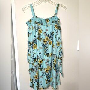 NWT AS U WISH Mint Floral Off the Shoulder Dress